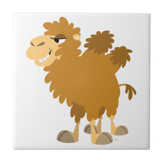 Cute Cartoon Two-Humped Camel Tegel Tegeltje (Voorkant)