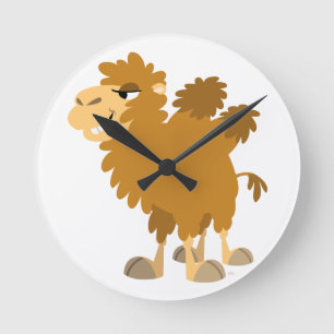 Cute Cartoon Two-Humped Camel Wall Clock Ronde Klok