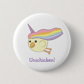 Cute Cartoon Unichicken Button (Voorkant)