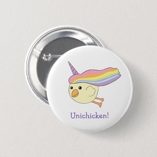 Cute Cartoon Unichicken Button (Voorkant /achterkant)