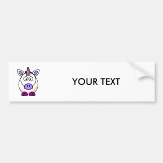 Cute Cartoon Unicorn Bumpersticker