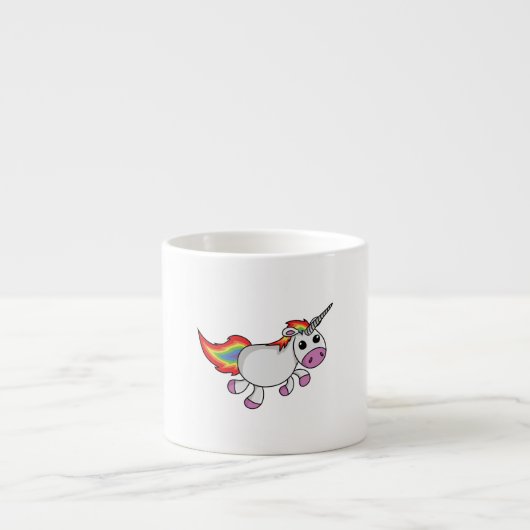 Cute Cartoon Unicorn Espresso Kop (Voorkant)