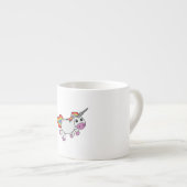 Cute Cartoon Unicorn Espresso Kop (Voorkant rechts)