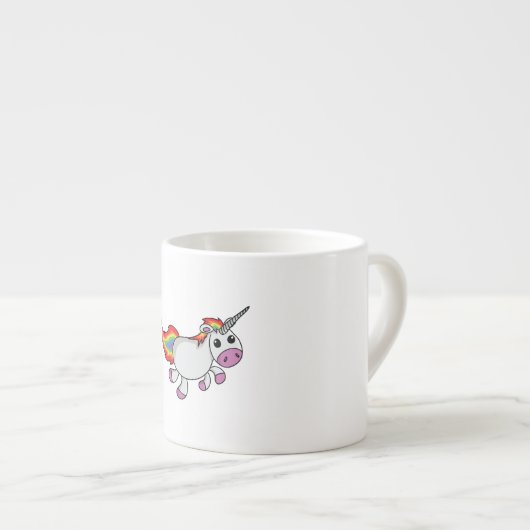 Cute Cartoon Unicorn Espresso Kop (Voorkant rechts)