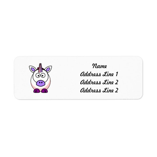 Cute Cartoon Unicorn Etiket (Voorkant)