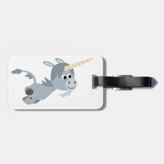 Cute Cartoon Unicorn in a Haast Luggable Label Bagagelabel