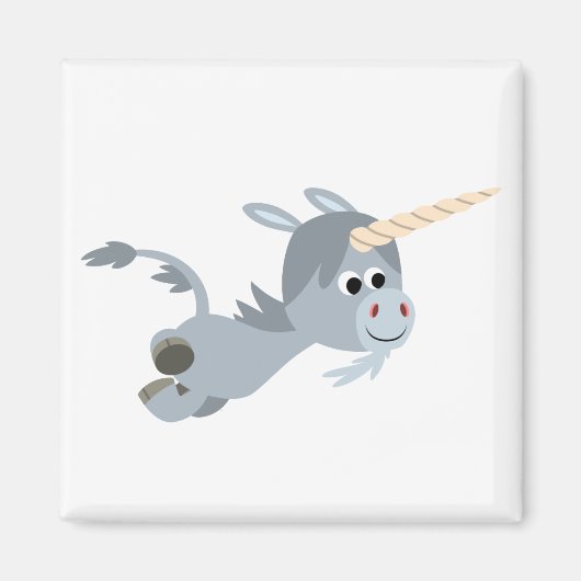 Cute Cartoon Unicorn in a Haast Magnet (Voorkant)