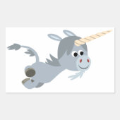 Cute Cartoon Unicorn in a Haast Sticker (Voorkant)