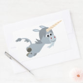 Cute Cartoon Unicorn in a Haast Sticker (Envelop)