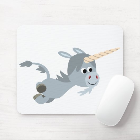 Cute Cartoon Unicorn in een vette mousepad Muismat (Met muis)