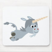 Cute Cartoon Unicorn in een vette mousepad Muismat (Voorkant)