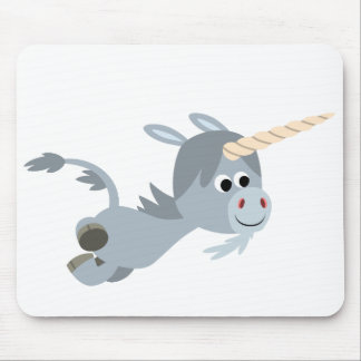 Cute Cartoon Unicorn in een vette mousepad Muismat