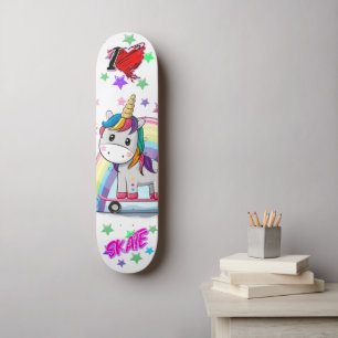Cute cartoon unicorn persoonlijk skateboard