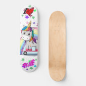 Cute cartoon unicorn persoonlijk skateboard (Voorkant)