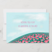 Cute Cartoon Unicorn Pink en Mint Kaart (Achterkant)