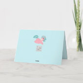 Cute Cartoon Unicorn Roze en Mint Kaart (Achterkant)