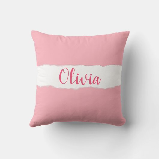 Cute Cartoon Unicorn Roze en Mint Kussen (Achterkant)