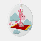 Cute Cartoon Unicorn's Magic Carpet Ride Ornament (Rechts)