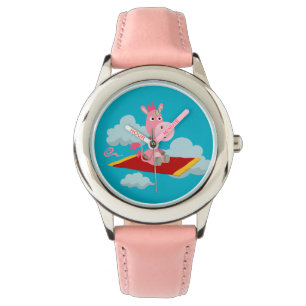 Cute Cartoon Unicorn's Magic Carpet Ride Watch Horloge