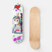 Cute cartoon unieke unicorn skateboard (Voorkant)