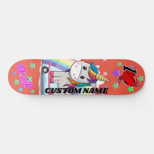 Cute cartoon unieke unicorn skateboard (Horizontaal)