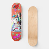 Cute cartoon unieke unicorn skateboard (Voorkant)