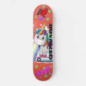 Cute cartoon unieke unicorn skateboard (Voorkant)