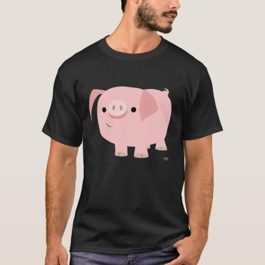 Cute Cartoon Varken T-Shirt (Voorkant)