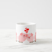 Cute Cartoon Varkens in Love Espresso Mok (Voorkant)