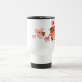 Cute Cartoon Varkensprietfamilie Commuter Mok (Center)