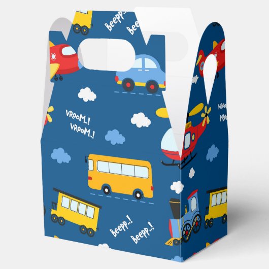 Cute Cartoon Vehicles Pattern Bedankdoosjes (Geopend)