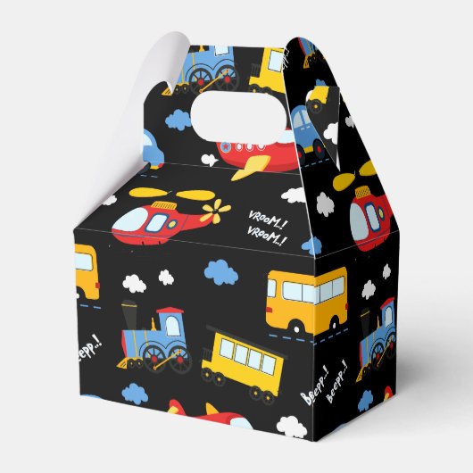 Cute Cartoon Vehicles Pattern  Bedankdoosjes (Achterkant)