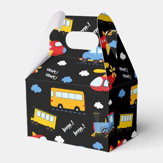 Cute Cartoon Vehicles Pattern Bedankdoosjes (Voorkant Zijde)