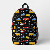 Cute Cartoon Vehicles Pattern Bedrukte Rugzak (Voorkant)