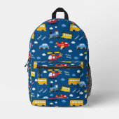 Cute Cartoon Vehicles Pattern Bedrukte Rugzak (Voorkant)