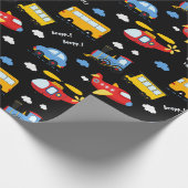 Cute Cartoon Vehicles Pattern  Cadeaupapier (Hoek)