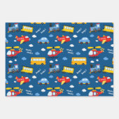 Cute Cartoon Vehicles Pattern Inpakpapier Vel (Voorkant)