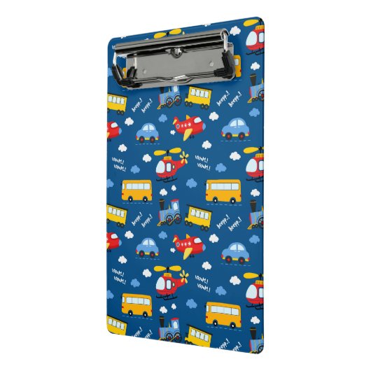 Cute Cartoon Vehicles Pattern  Mini Klembord (Angled2)