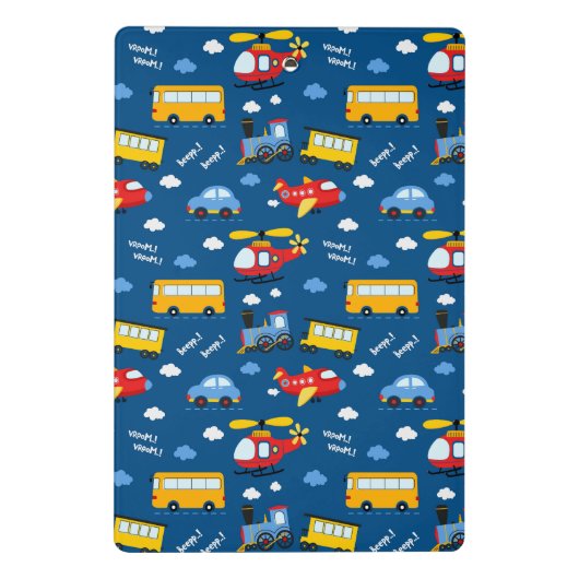 Cute Cartoon Vehicles Pattern  Mini Klembord (Achterkant)