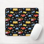 Cute Cartoon Vehicles Pattern  Muismat (Met muis)