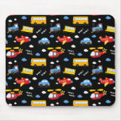 Cute Cartoon Vehicles Pattern  Muismat (Voorkant)