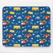 Cute Cartoon Vehicles Pattern  Muismat (Voorkant)