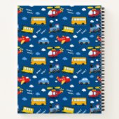 Cute Cartoon Vehicles Pattern Notitieboek (Achterkant)