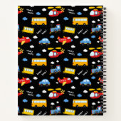 Cute Cartoon Vehicles Pattern  Notitieboek (Achterkant)