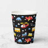 Cute Cartoon Vehicles Pattern Papieren Bekers (Achterkant)