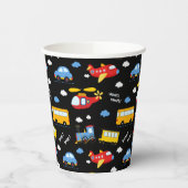 Cute Cartoon Vehicles Pattern Papieren Bekers (Links)