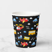 Cute Cartoon Vehicles Pattern  Papieren Bekers (Voorkant)
