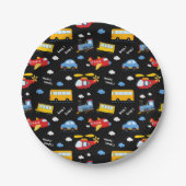 Cute Cartoon Vehicles Pattern Papieren Bordje (Voorkant)
