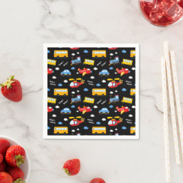 Cute Cartoon Vehicles Pattern Servet