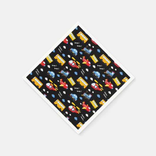 Cute Cartoon Vehicles Pattern  Servet (Hoek)